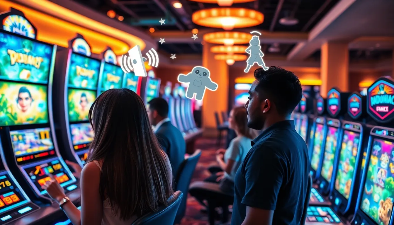 diverse players enjoying a vibrant slot game experience.