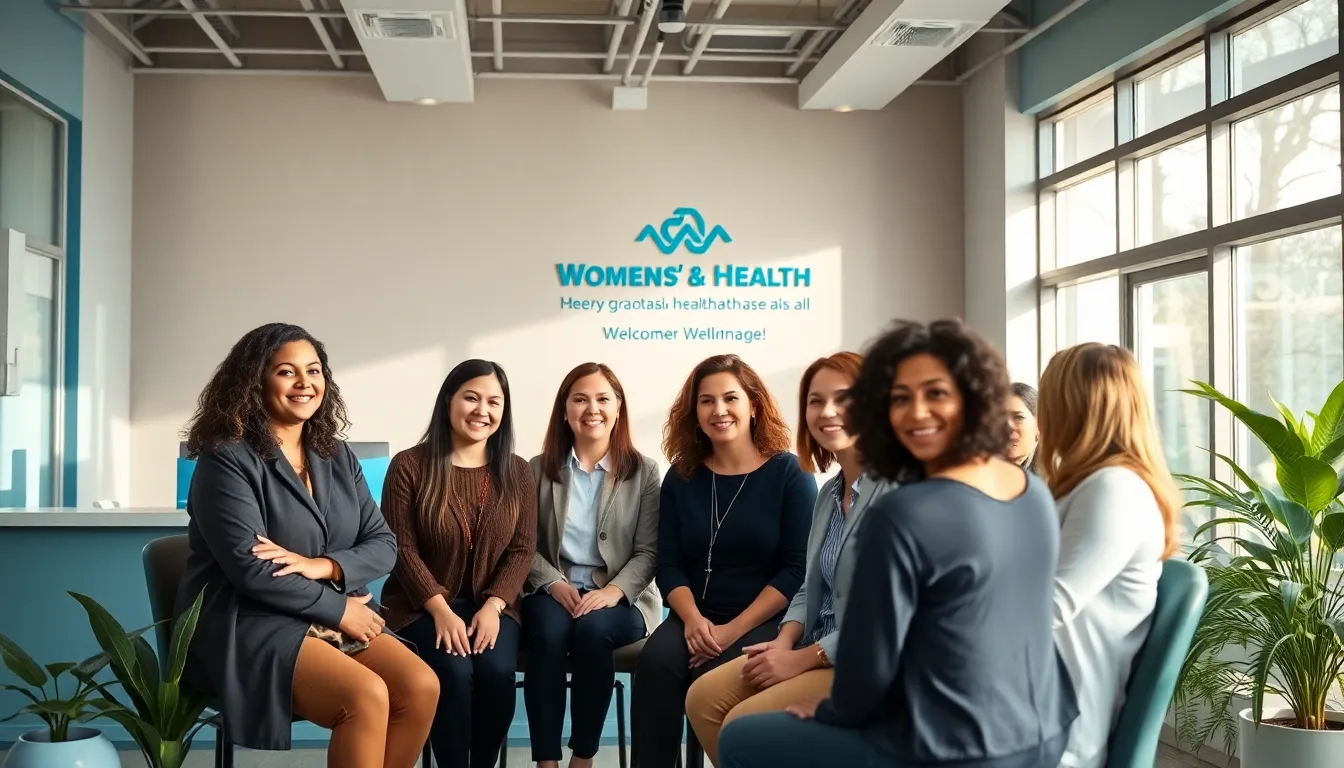 diverse women at a healthcare clinic promoting women's health and empowerment.
