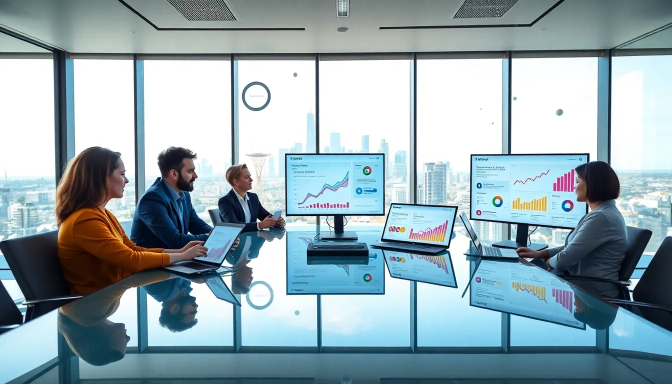 Professionals in a Perth office reviewing SEO campaign results together.