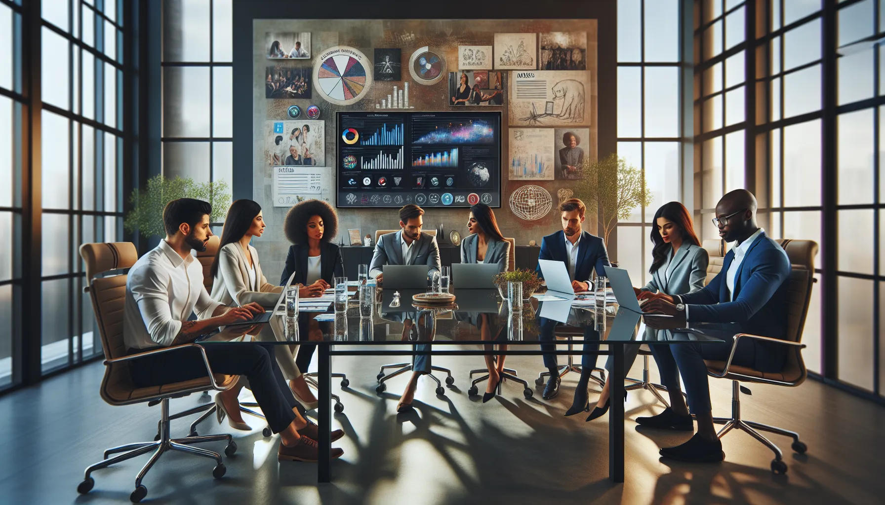 diverse team discussing content types in a modern office.