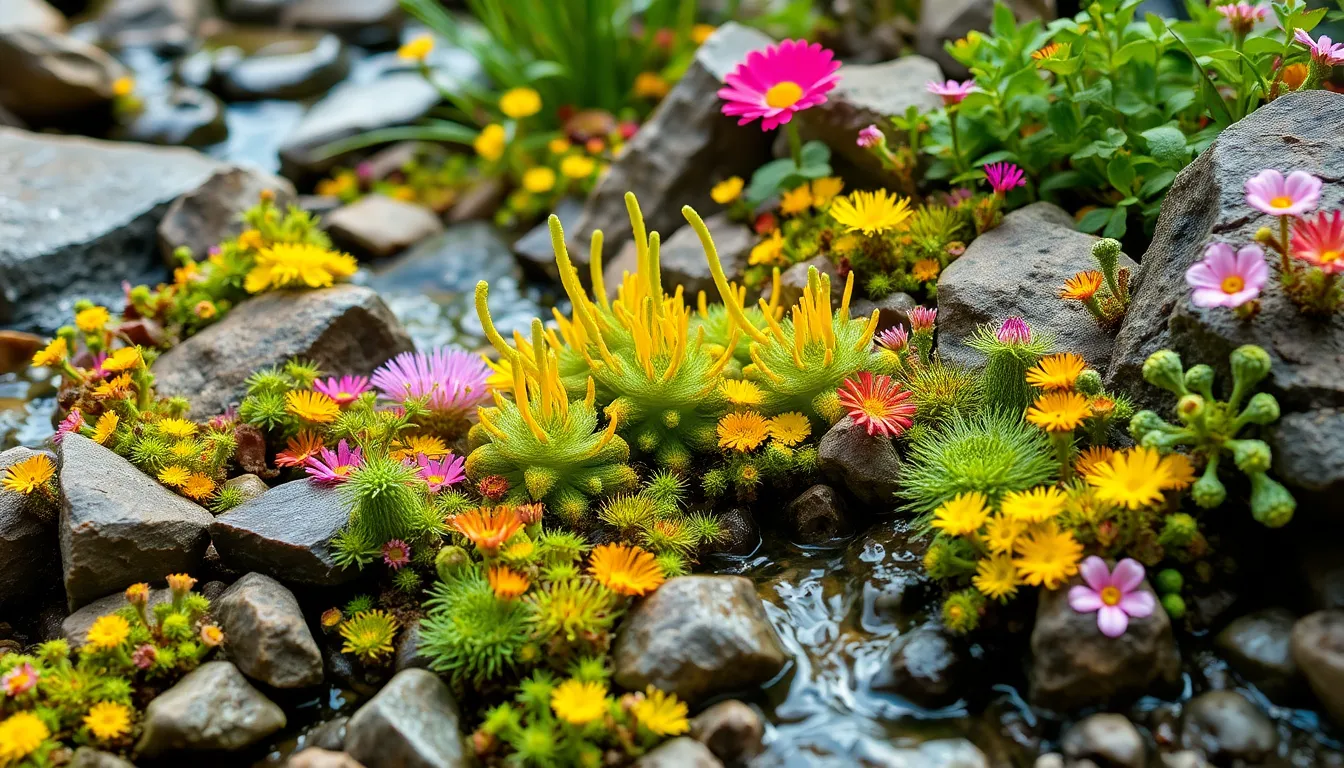 diverse potosterums in a colorful natural landscape.