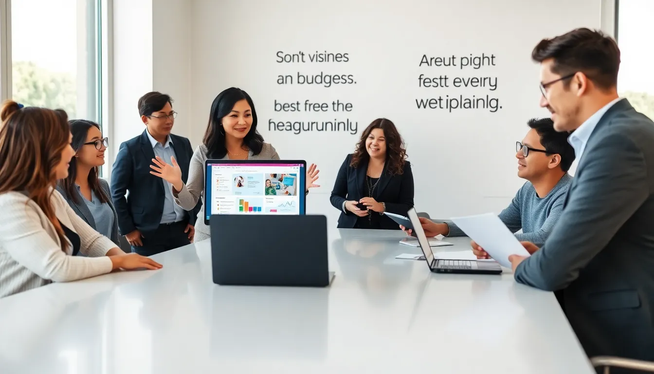 diverse team discussing budget-friendly event planning strategies in a modern office.