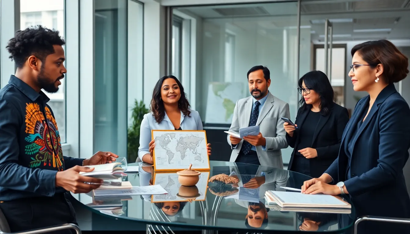 diverse professionals discussing the evolution of Culture Bullard in an office.