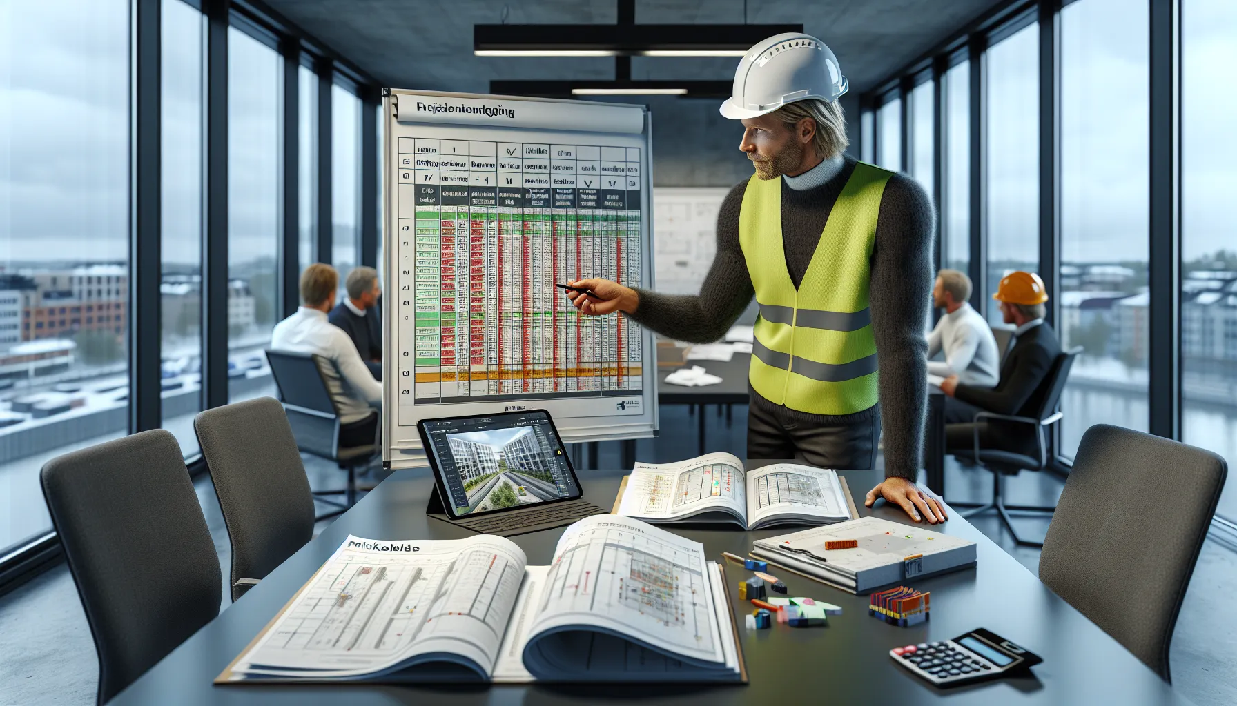 Project owner and contractor reviewing requirements, risks, and milestones in norway.