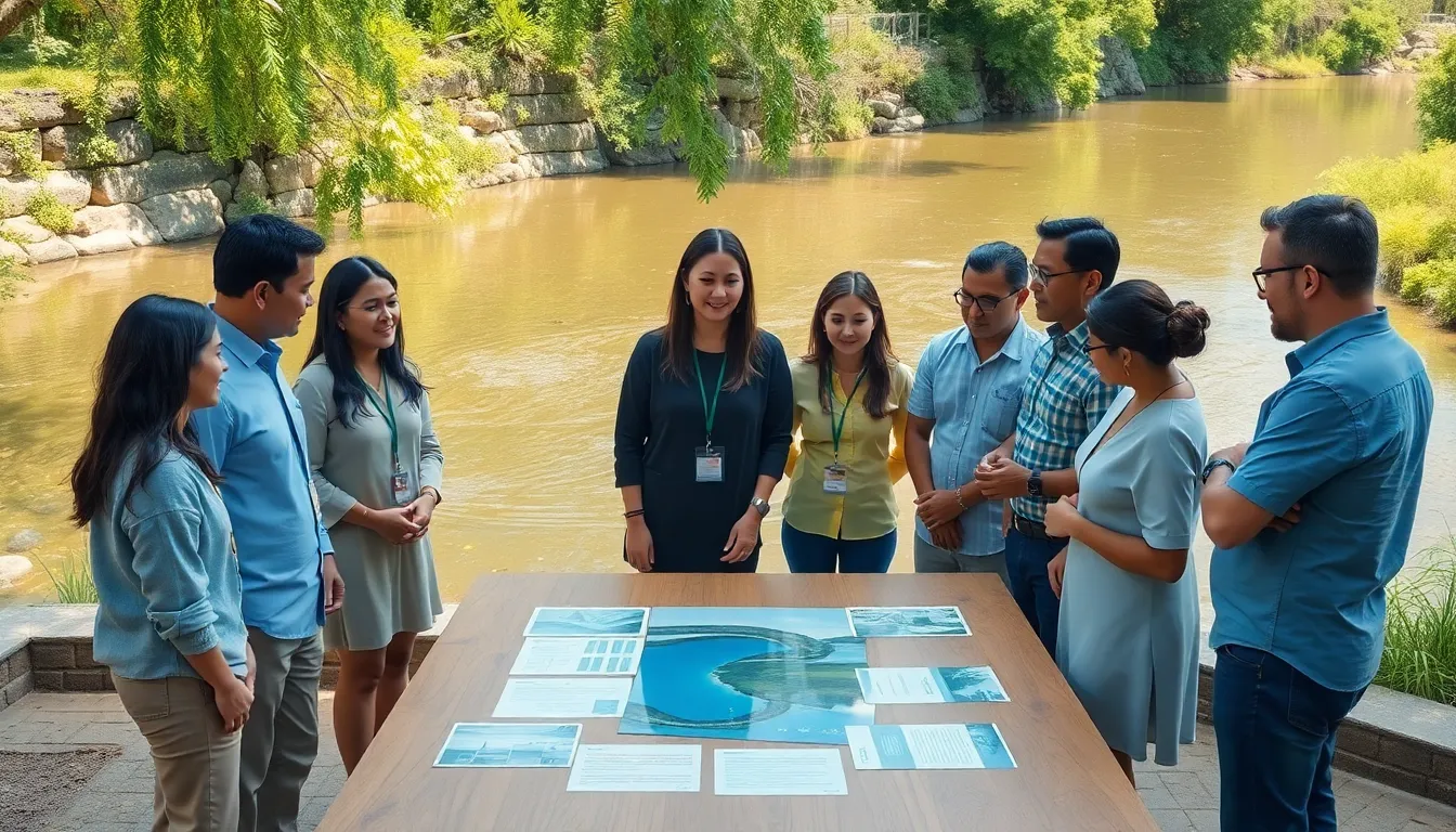 community gathering promoting sustainable water practices.