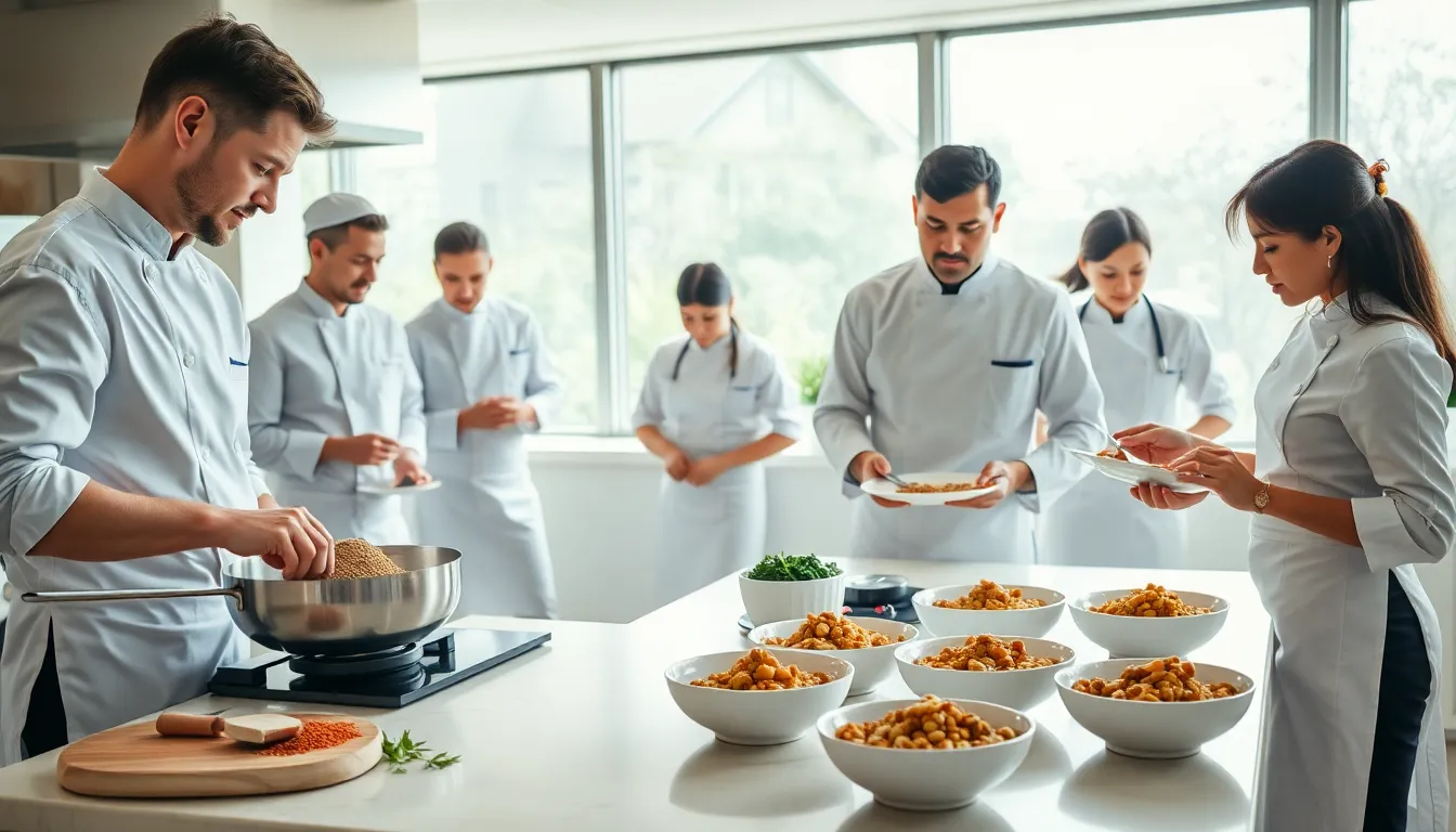 chefs preparing Tarmislet in a modern kitchen setting.