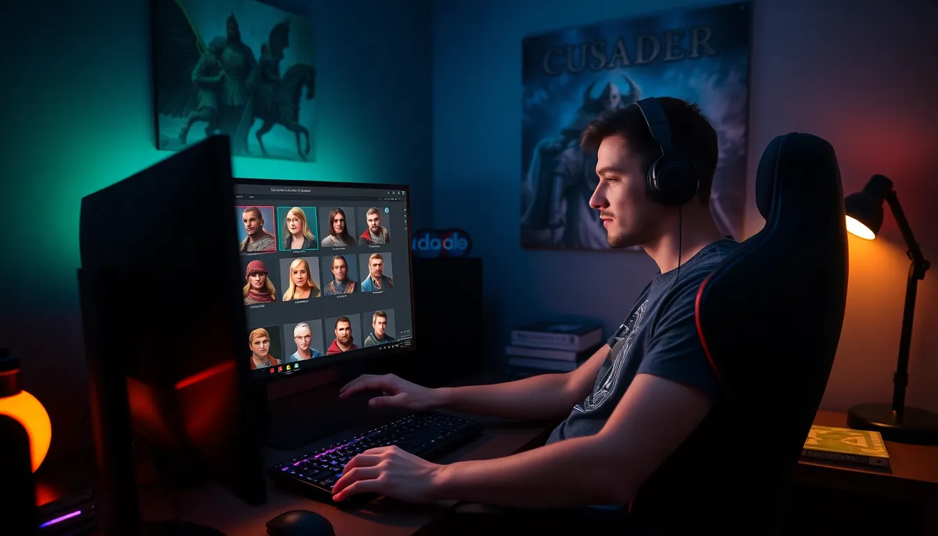 a gamer using Ck2generator to create characters for Crusader Kings II.