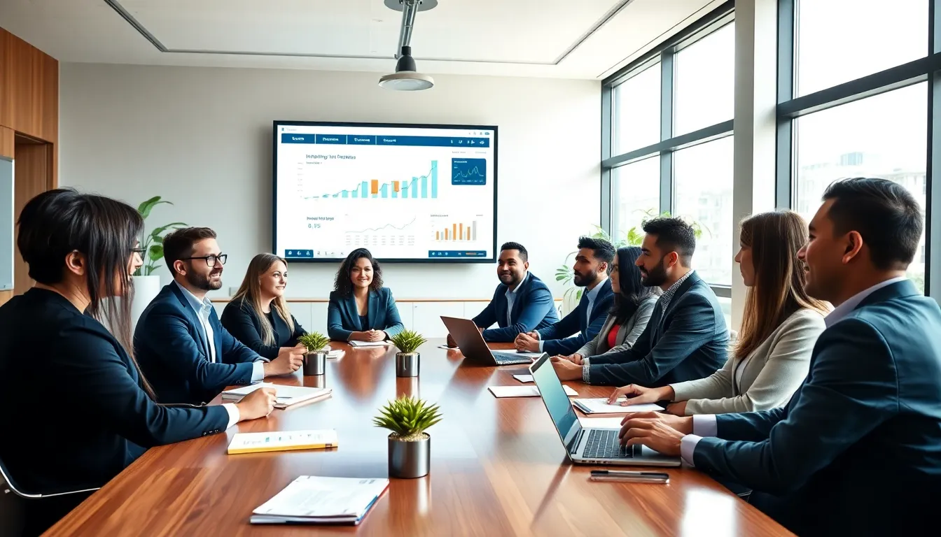 diverse learners engaged in an investing class in a modern classroom.