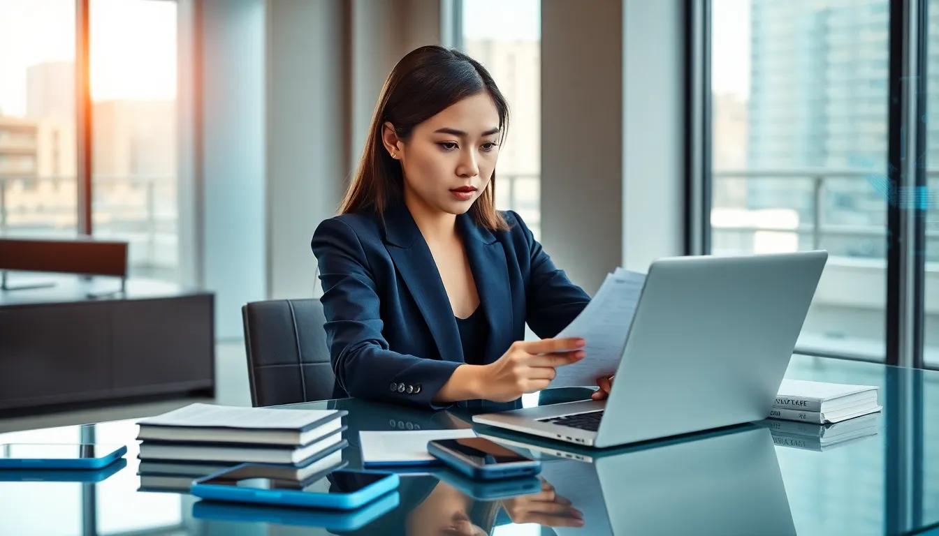 legal technology lawyer collaborating in a modern office setting.