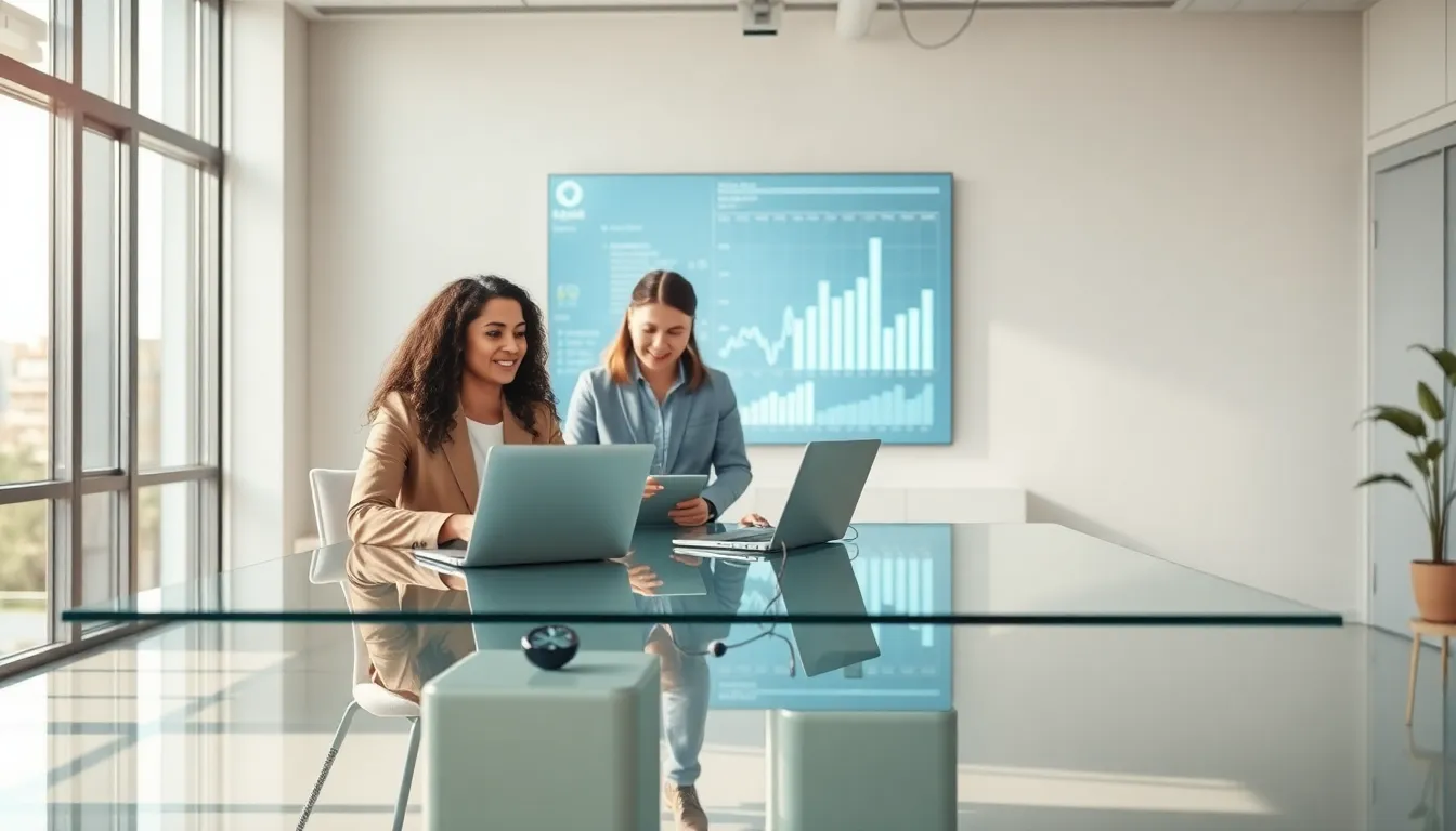 diverse team discussing solutions in a modern office.