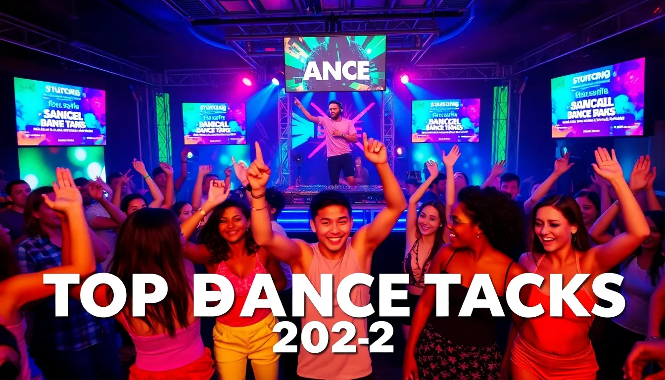 diverse group dancing in a vibrant nightclub atmosphere.