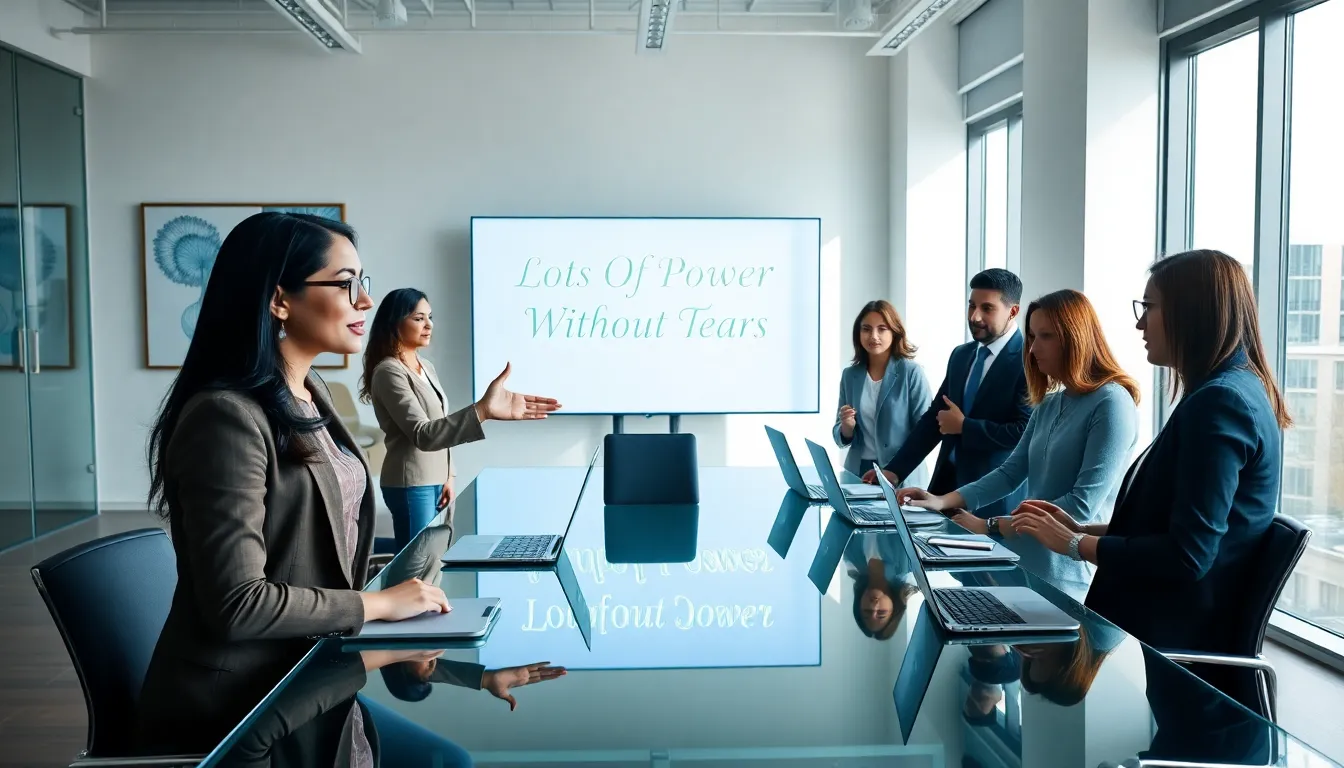 diverse team brainstorming in a modern office, focusing on empowerment.