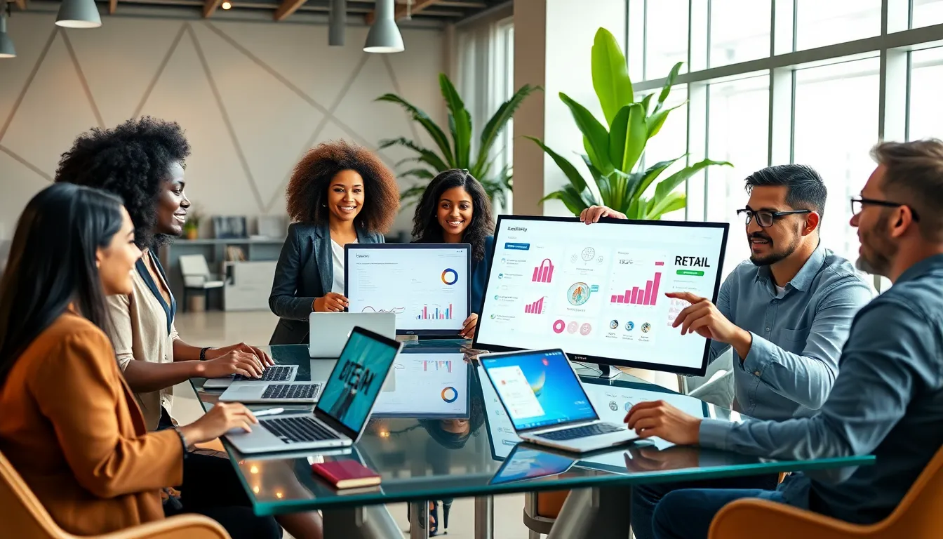 diverse entrepreneurs collaborating in a modern workspace.
