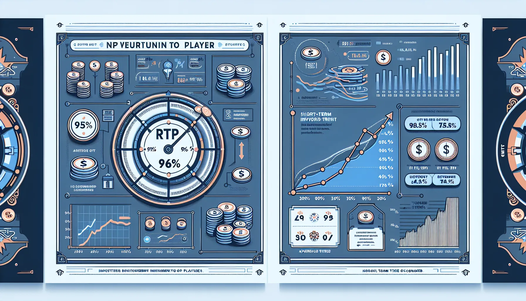 Illustration explaining RTP, its average return, and long-term stabilization.