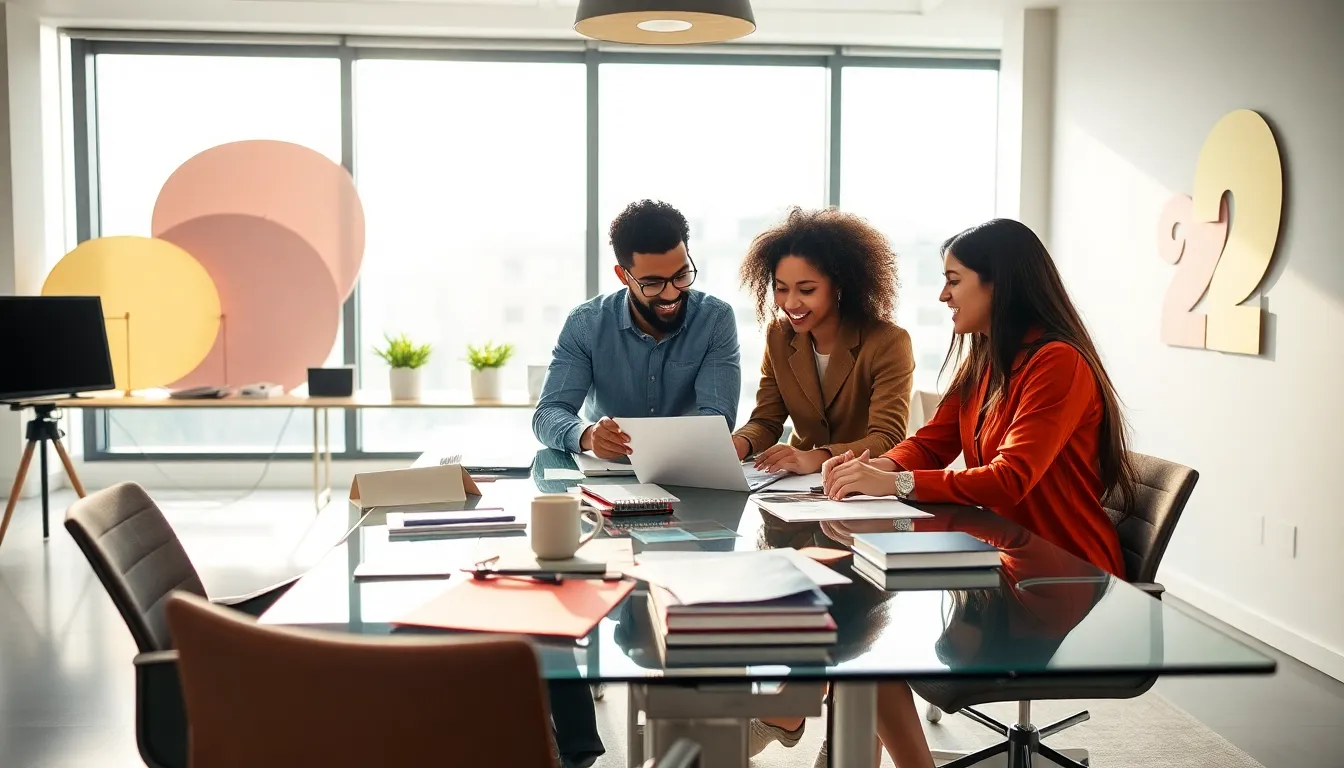 diverse young couple collaborating in a modern office setting.