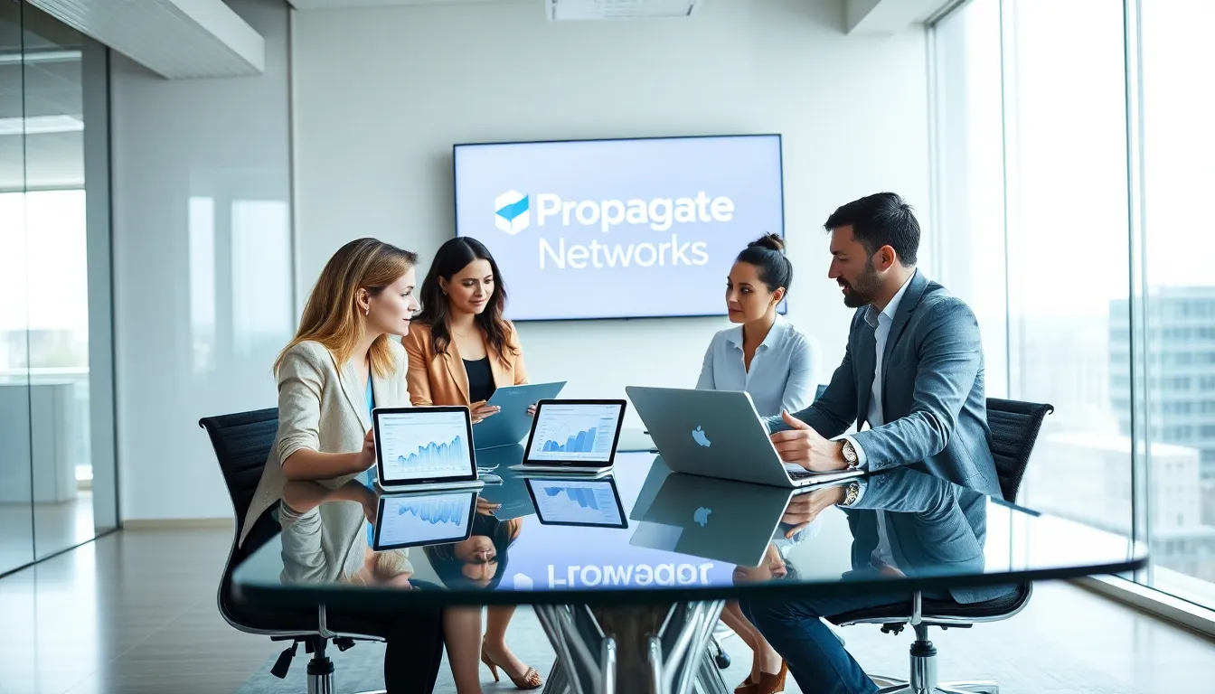 diverse professionals collaborating in a modern office setting.