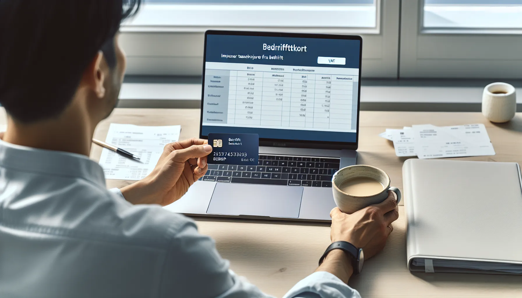 Kredittkort for småbedriftseiere: hva bør du vite? 2 Norwegian small business owner uses a business credit card and accounting software.