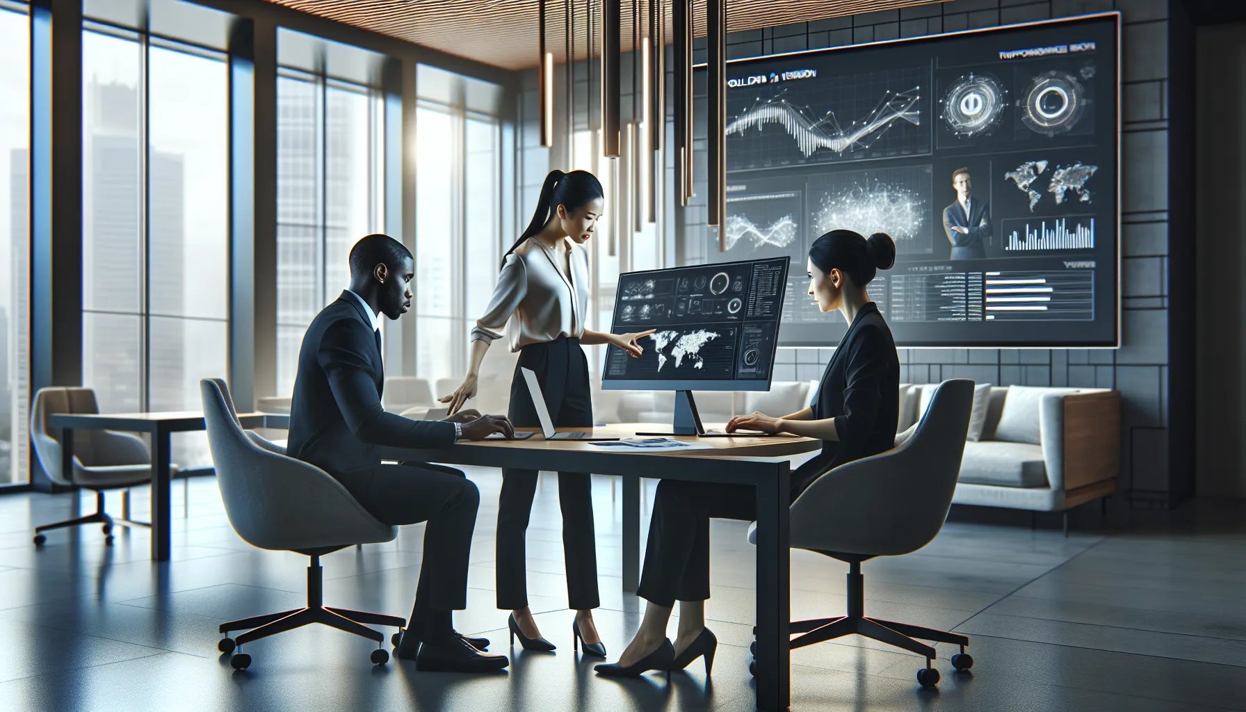 diverse team troubleshooting software issues in a modern office.