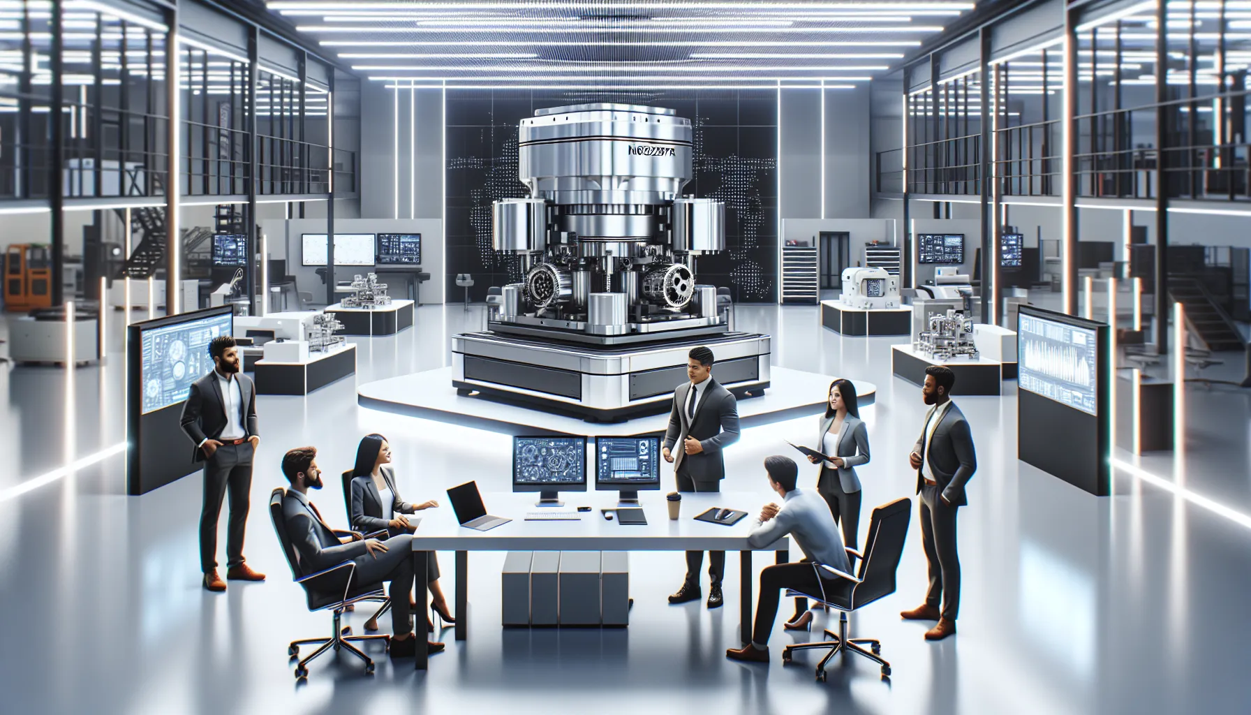 engineers discussing bn6922297r in a modern manufacturing facility.