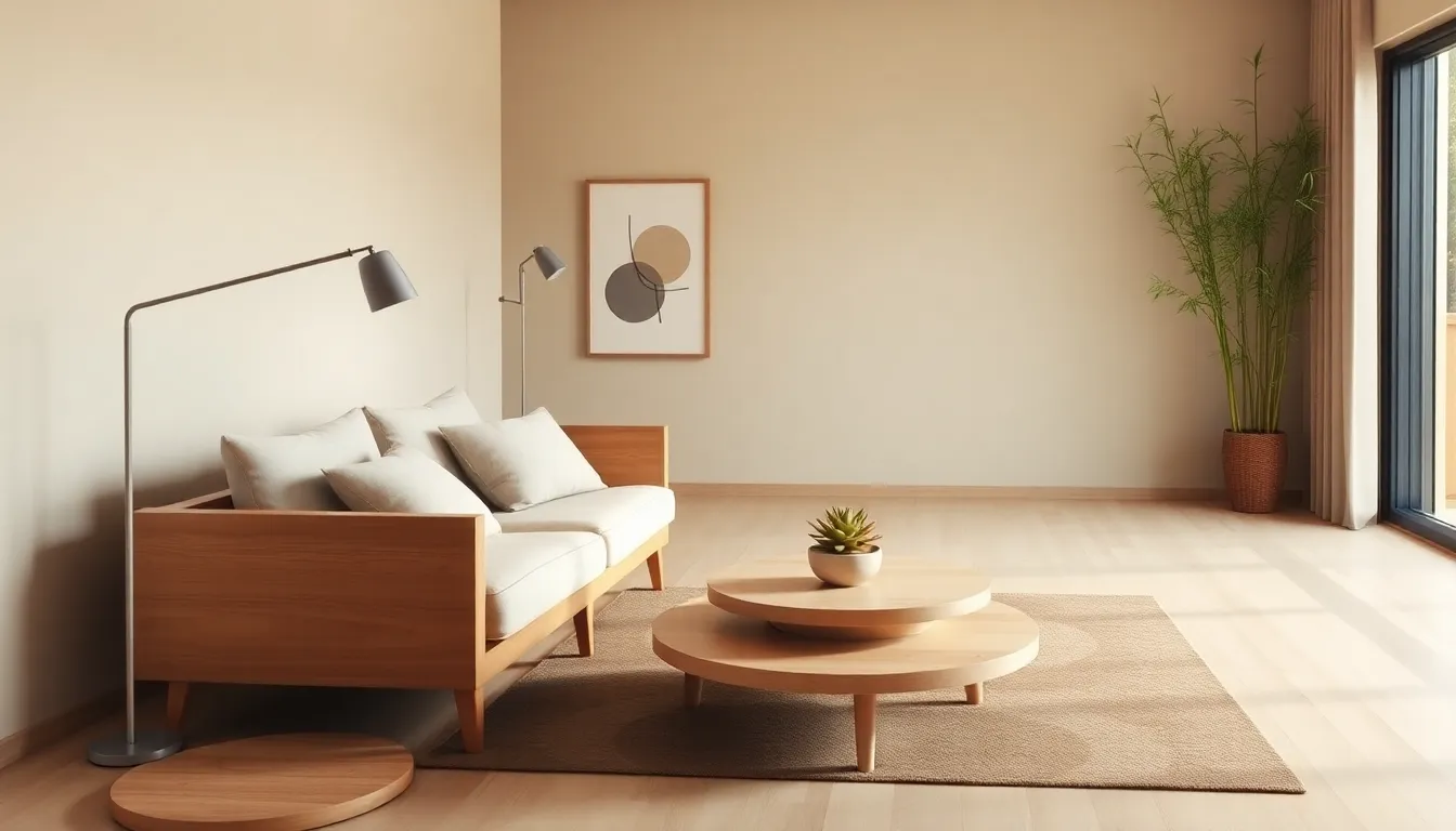serene Japandi-style living room reflecting a minimalist lifestyle.