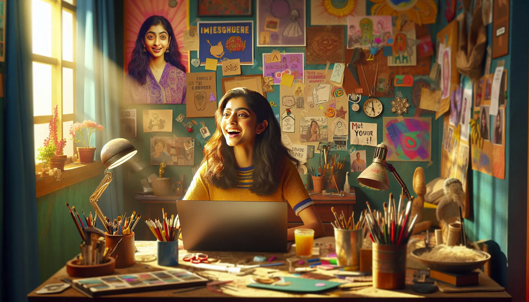 young content creator in a creative workspace.