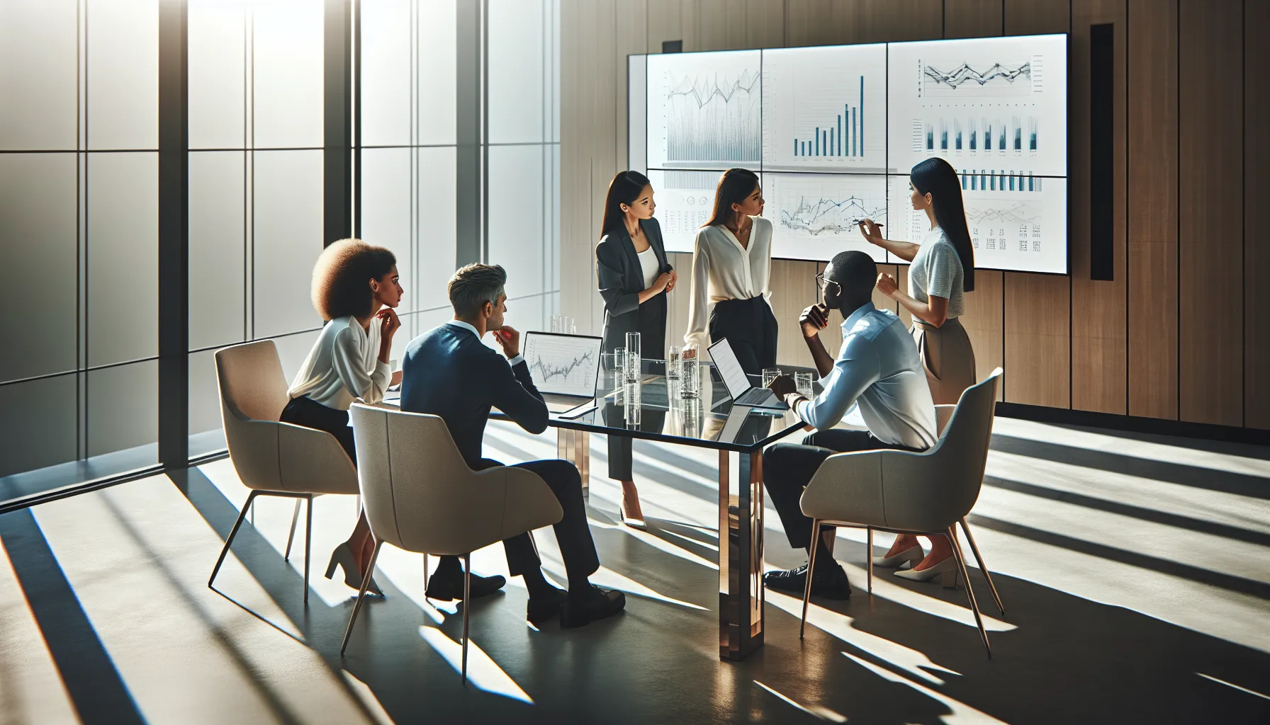 diverse team discussing data accuracy in a modern office.