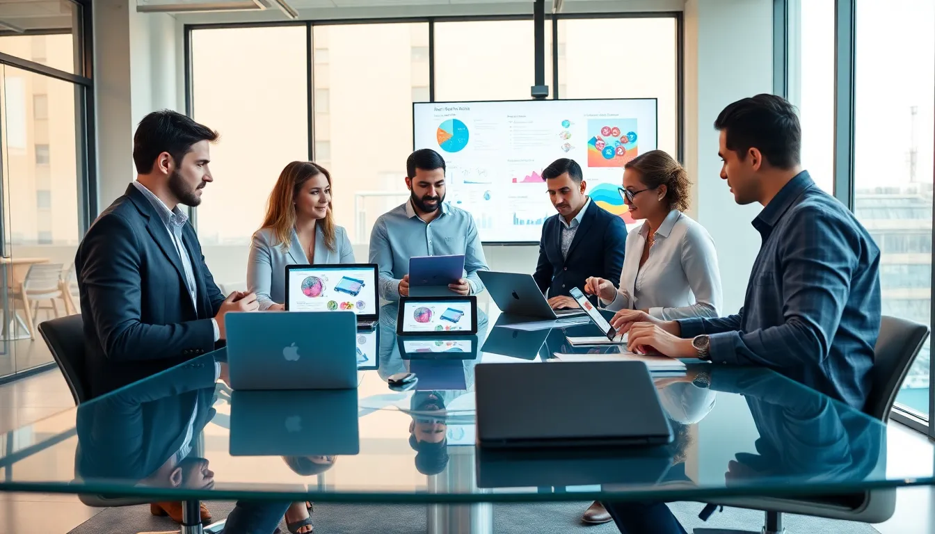 diverse team collaborating on consumer electronics product development.