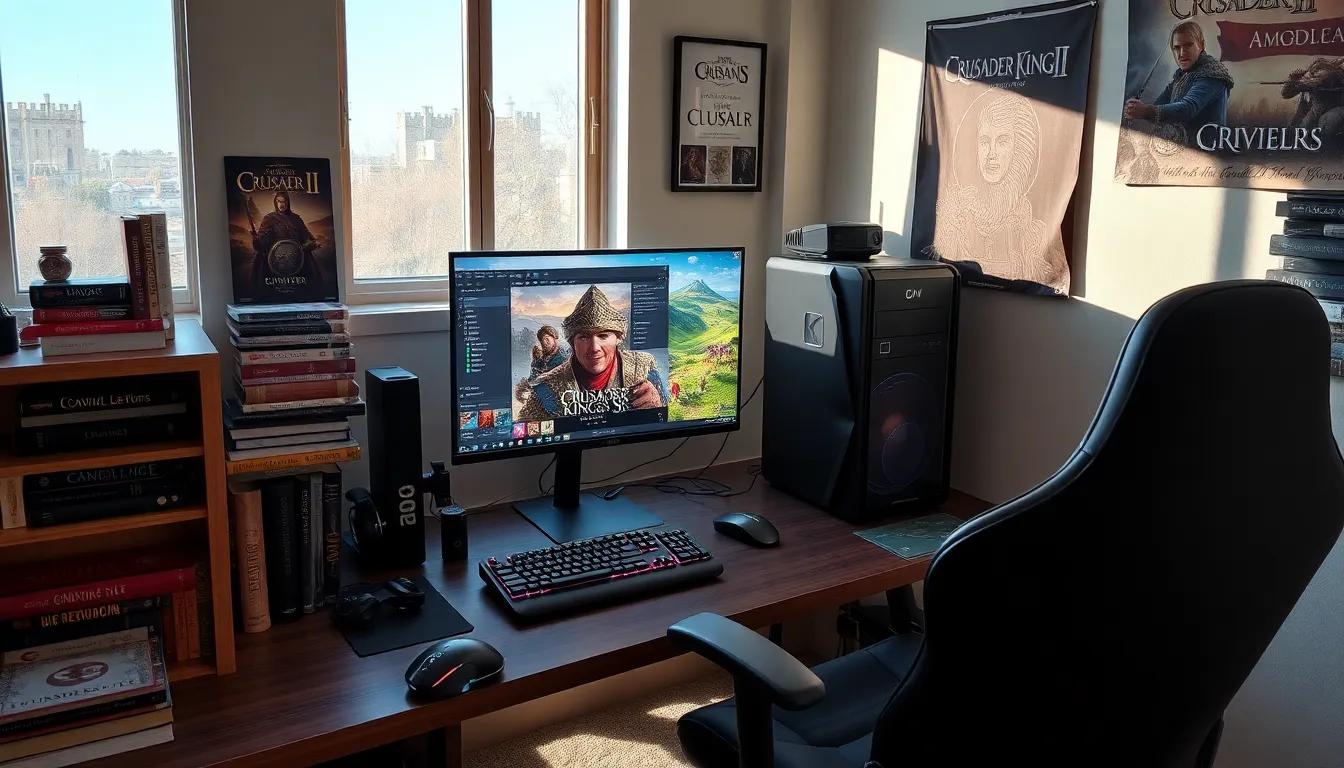 a gaming workspace displaying the CK2Generator interface on a desktop computer.