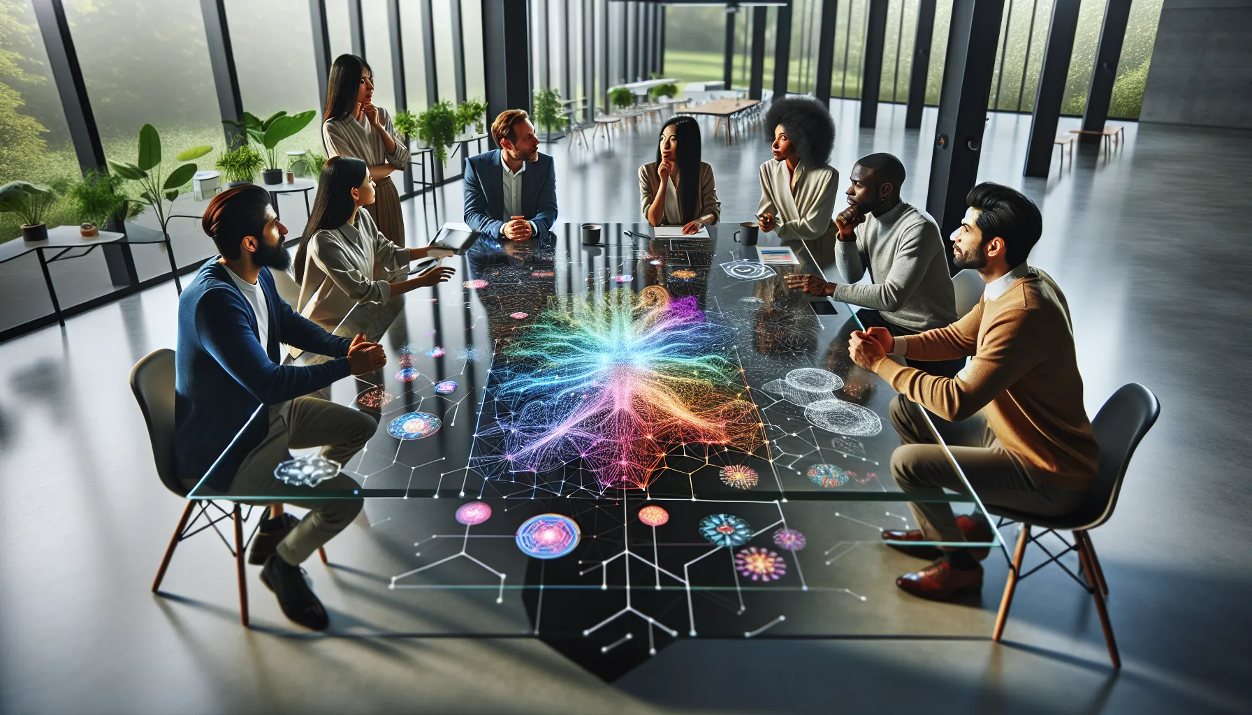 diverse professionals collaborating in a modern office about wizbaizhes.