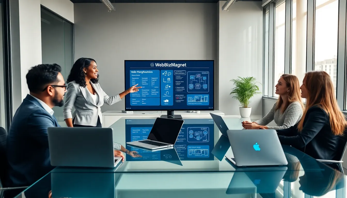diverse team collaborating on hardware solutions in a modern office.