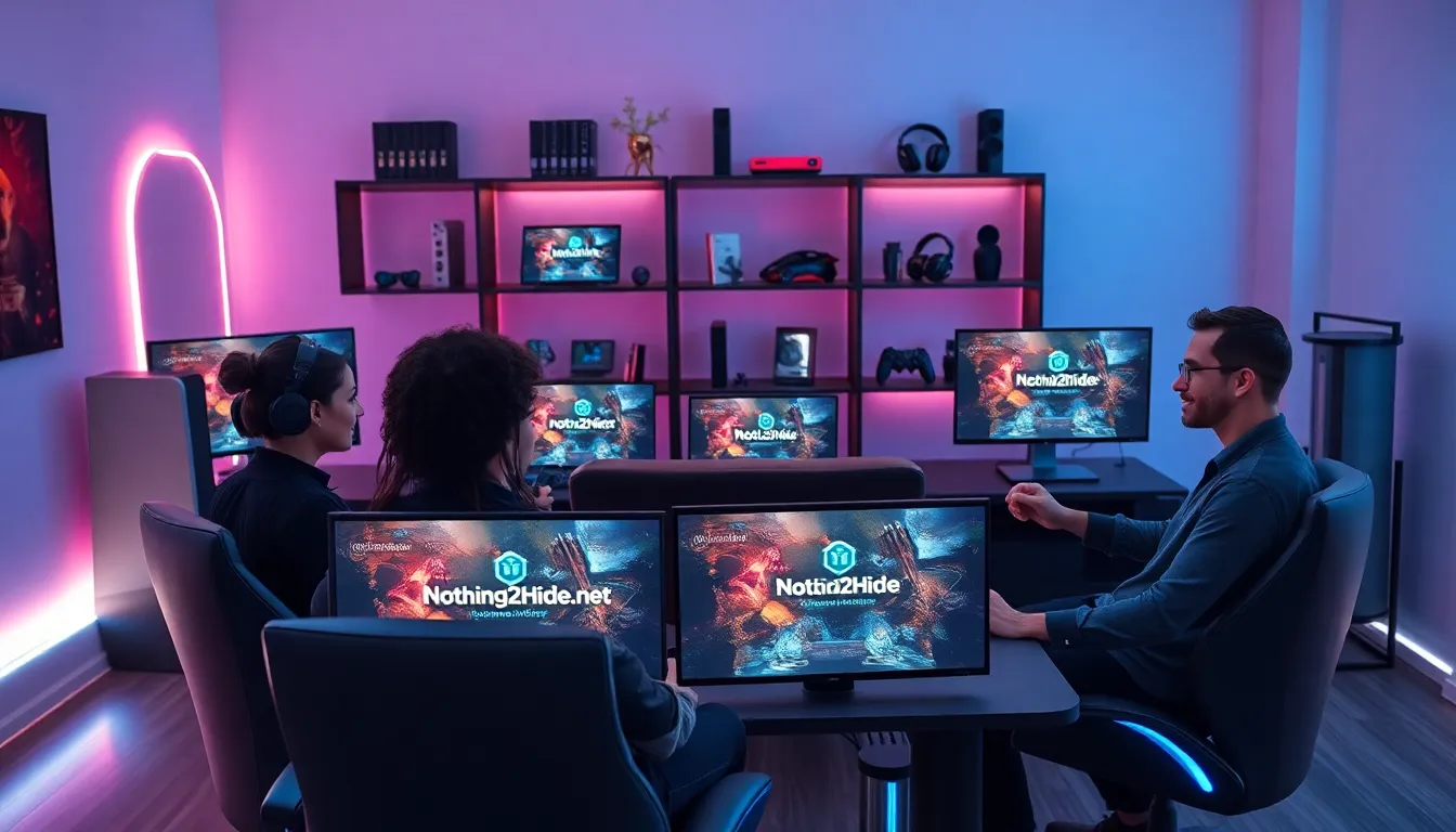 diverse group of gamers enjoying an immersive gaming experience.