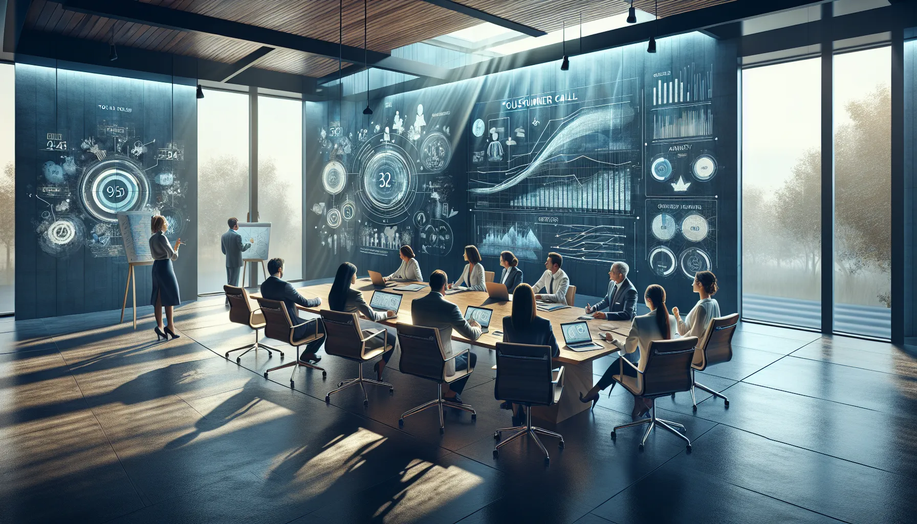 diverse team discussing toll-free number benefits in a modern office.