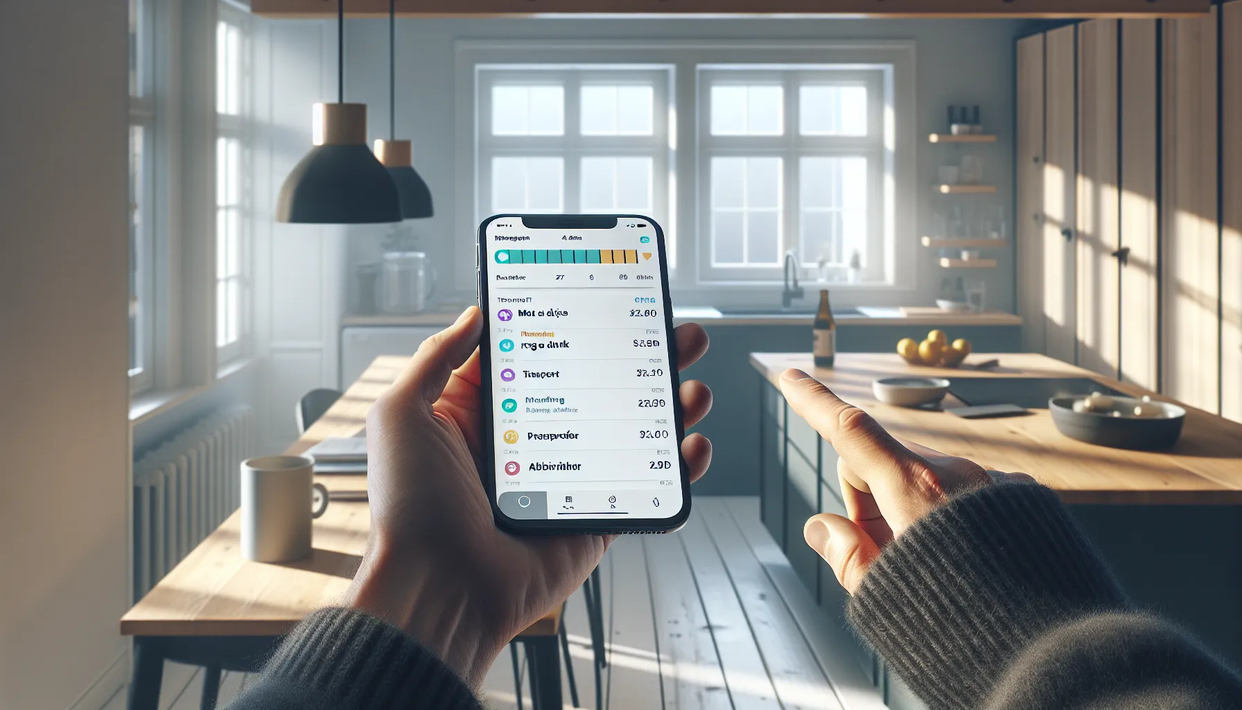 Slik kan du bruke teknologi for å spore og redusere utgifter 3 Norwegian couple using smartphone and laptop to track and reduce expenses.