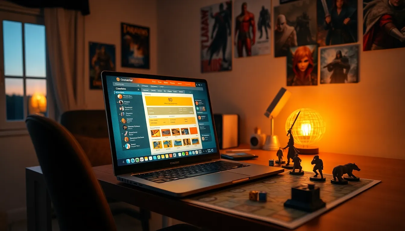 a laptop displaying the Ck2generator interface on a cozy gaming desk.