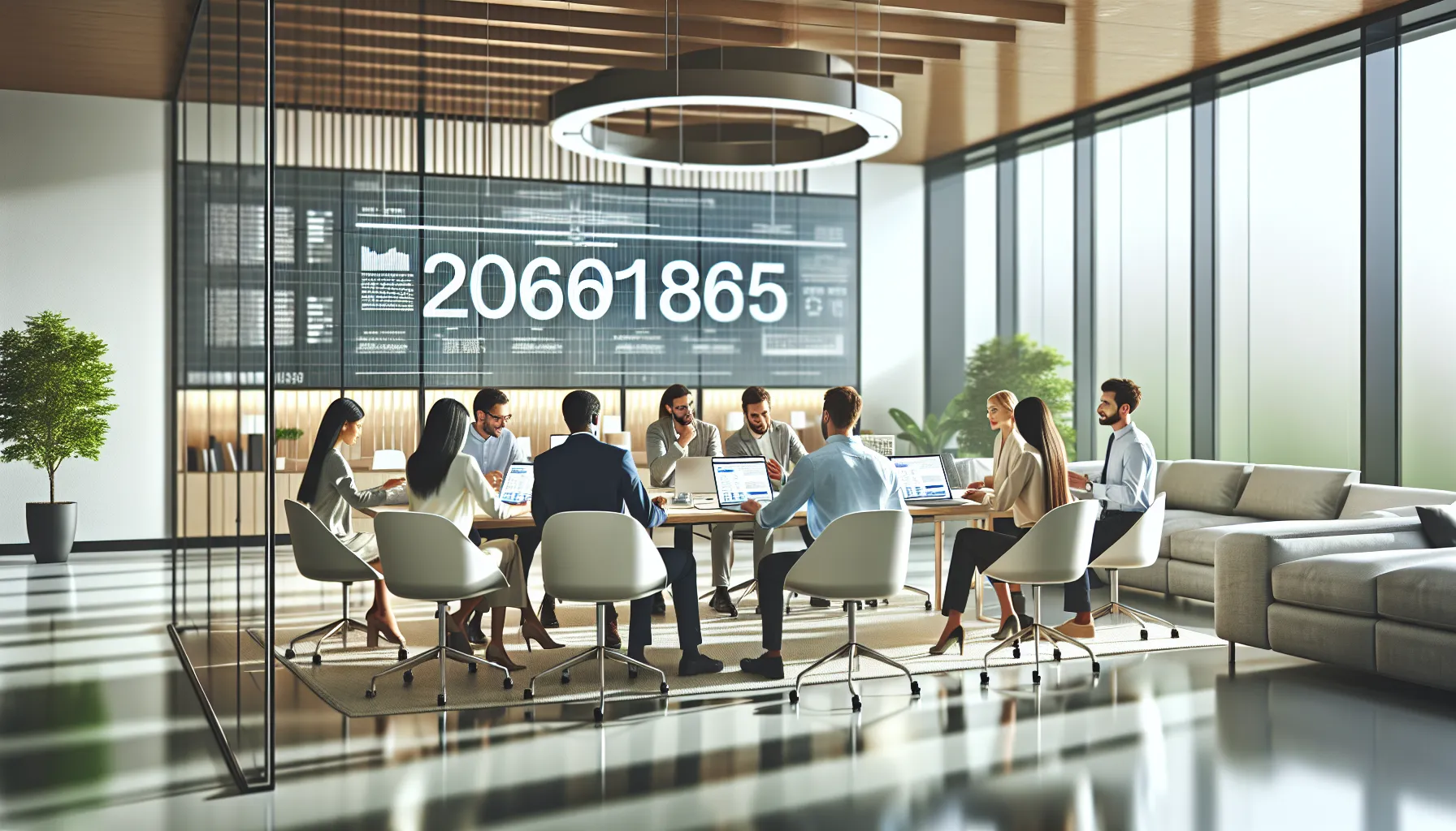 diverse team discussing data significance in a modern office.