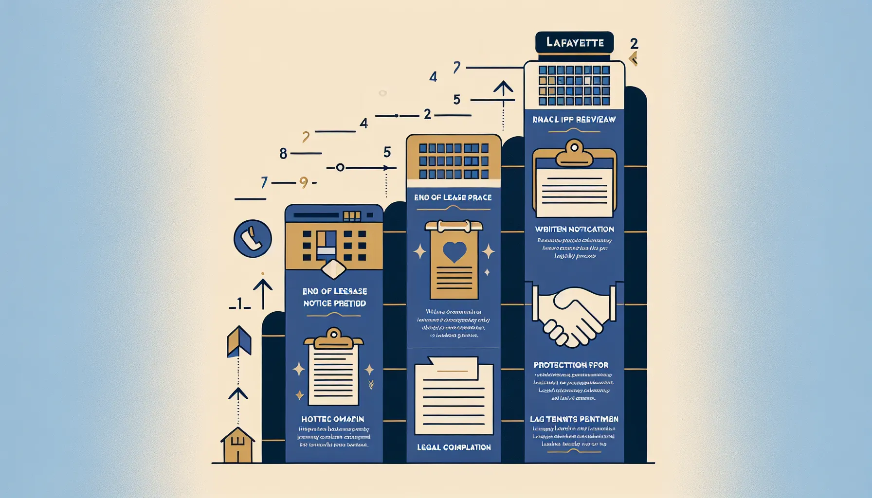 diagram showing steps in Lafayette’s legal rent increase process