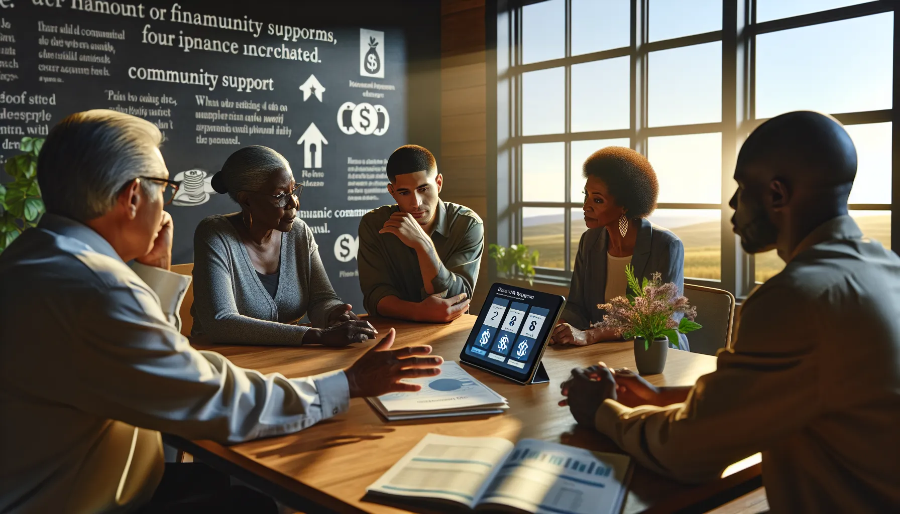 professionals discussing financial support for incarcerated individuals.