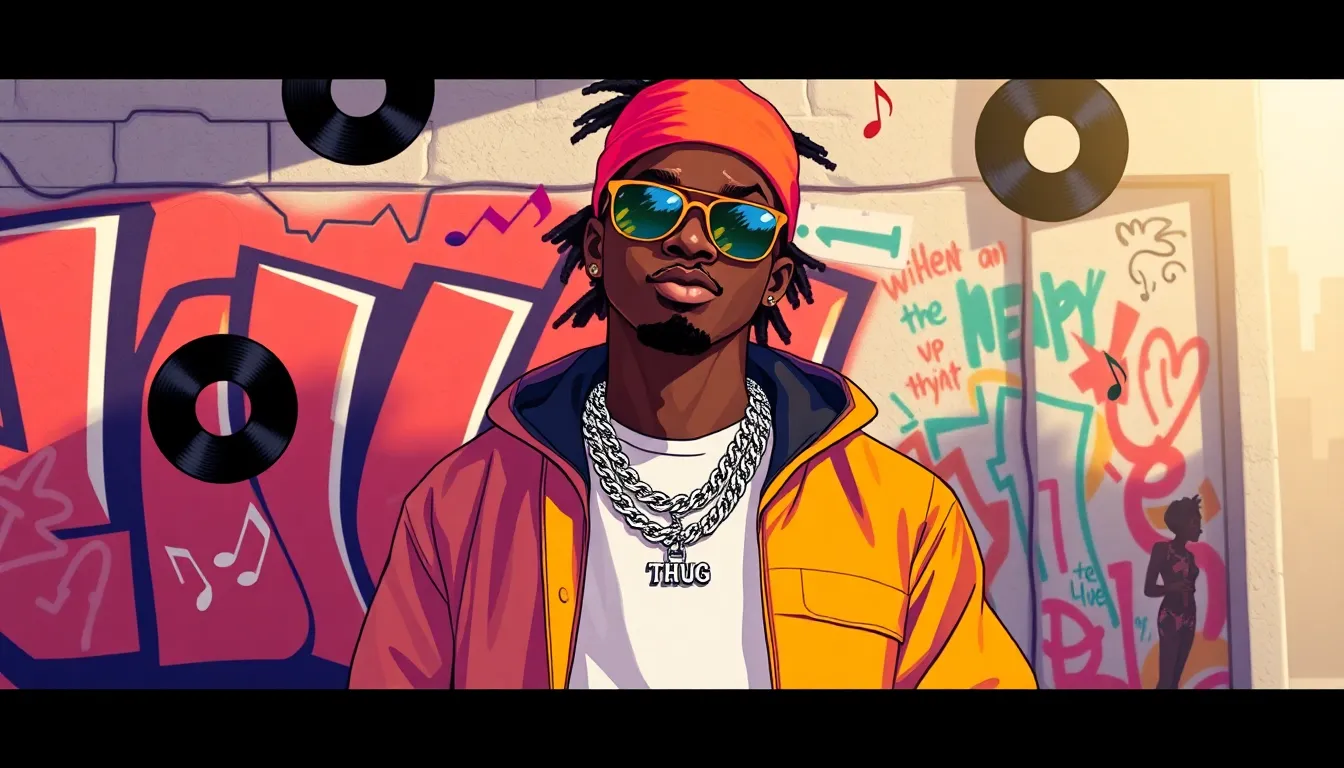 Young Thug inspired figure representing urban lifestyle and hip-hop culture in Atlanta.