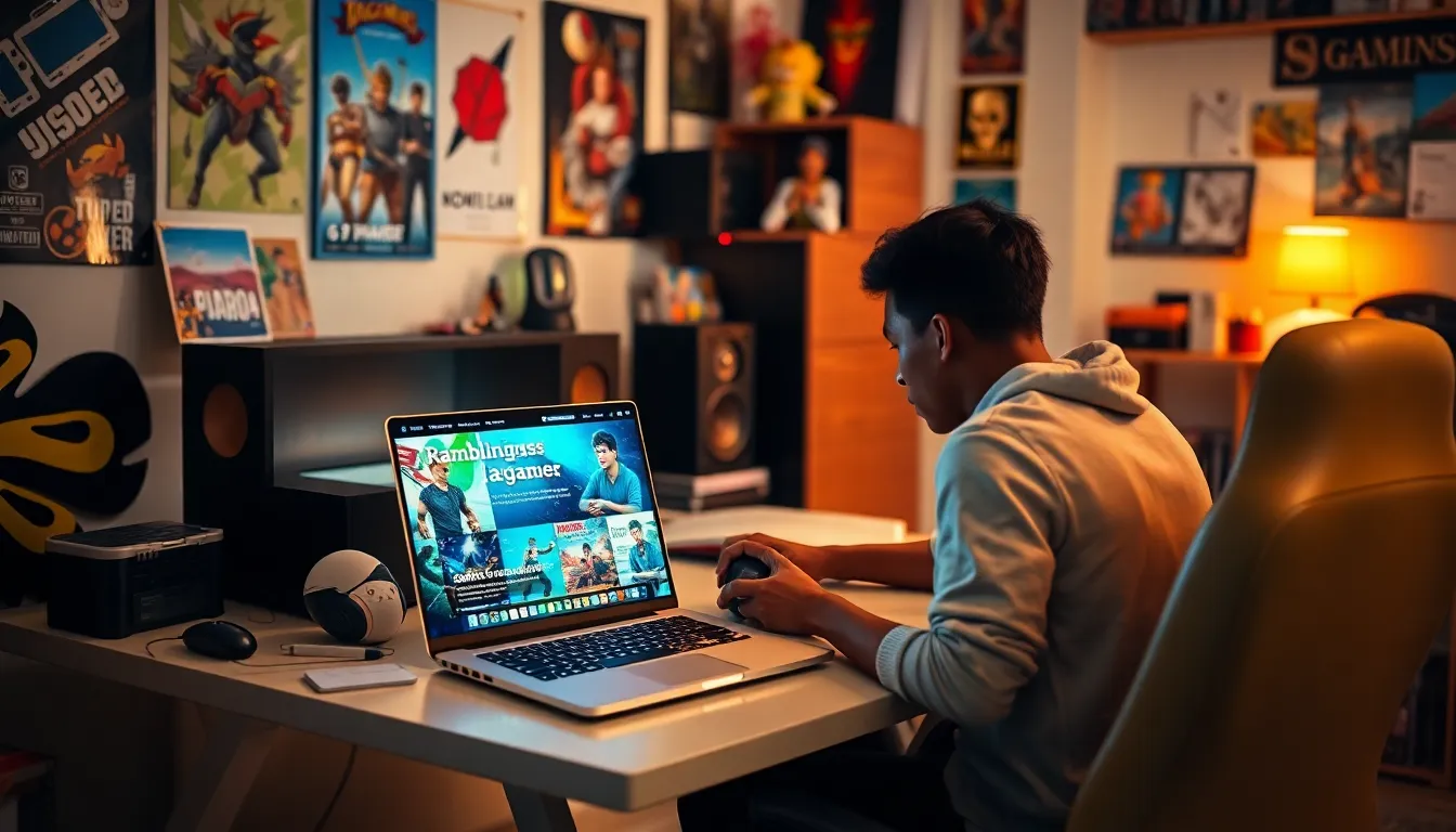 diverse gamer in a cozy workspace, highlighting gaming community themes.