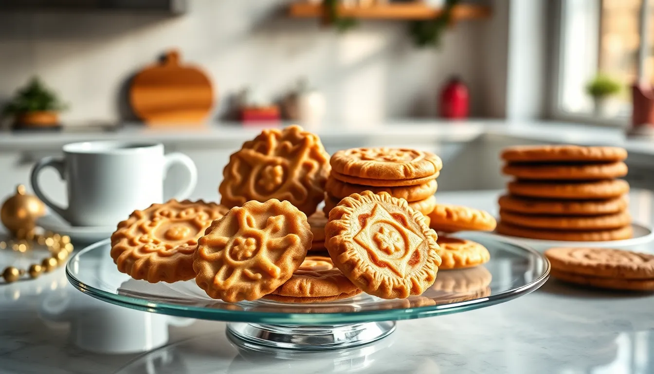 assorted traditional Dutch cookies on a stylish platter.