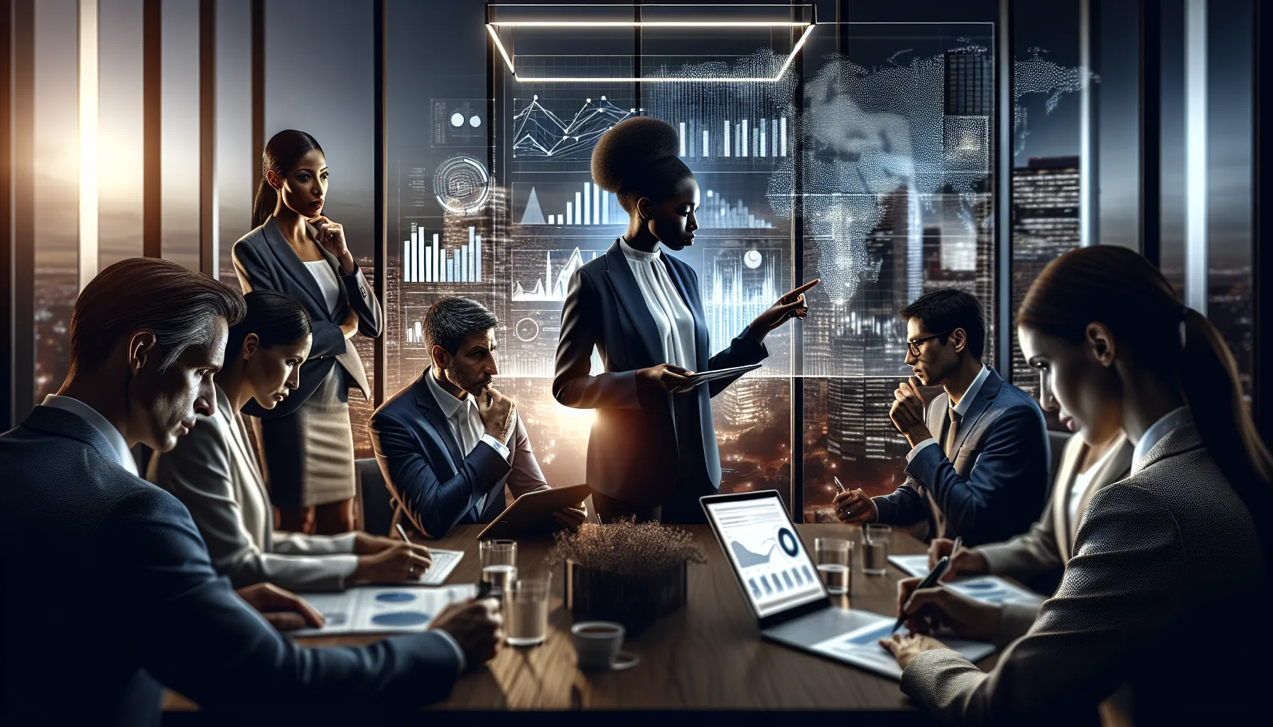 diverse team discussing industry implications of a numerical identifier in a modern office.