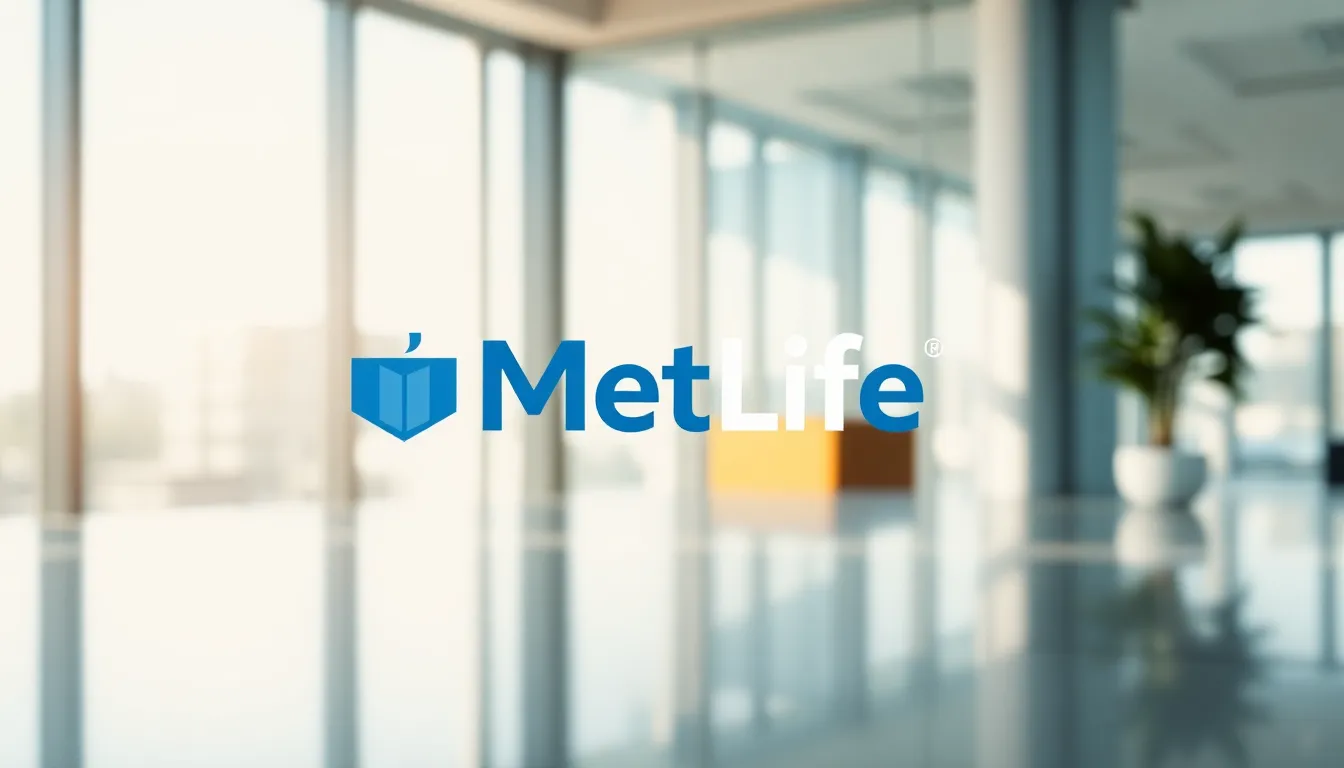 MetLife logo displayed in a modern office setting.