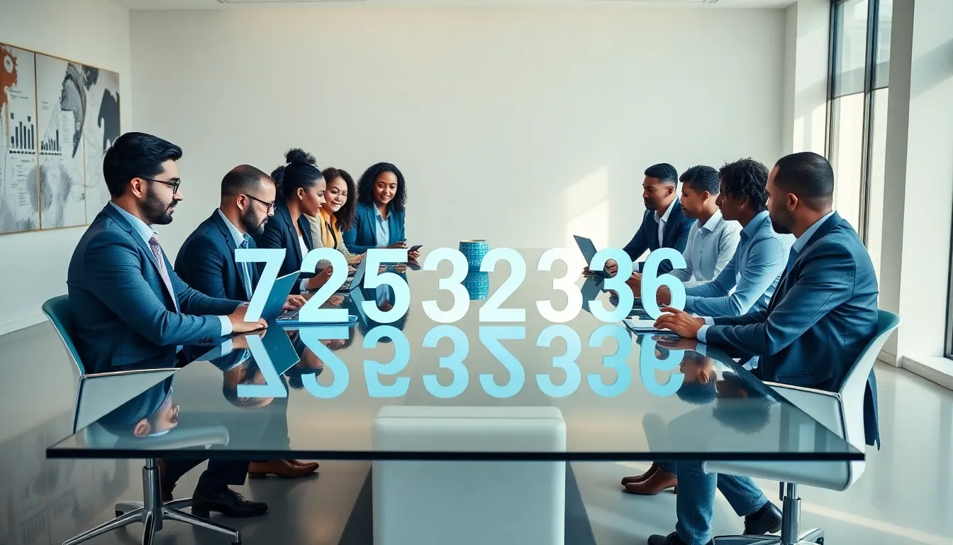 diverse team discussing data significance in a modern office.