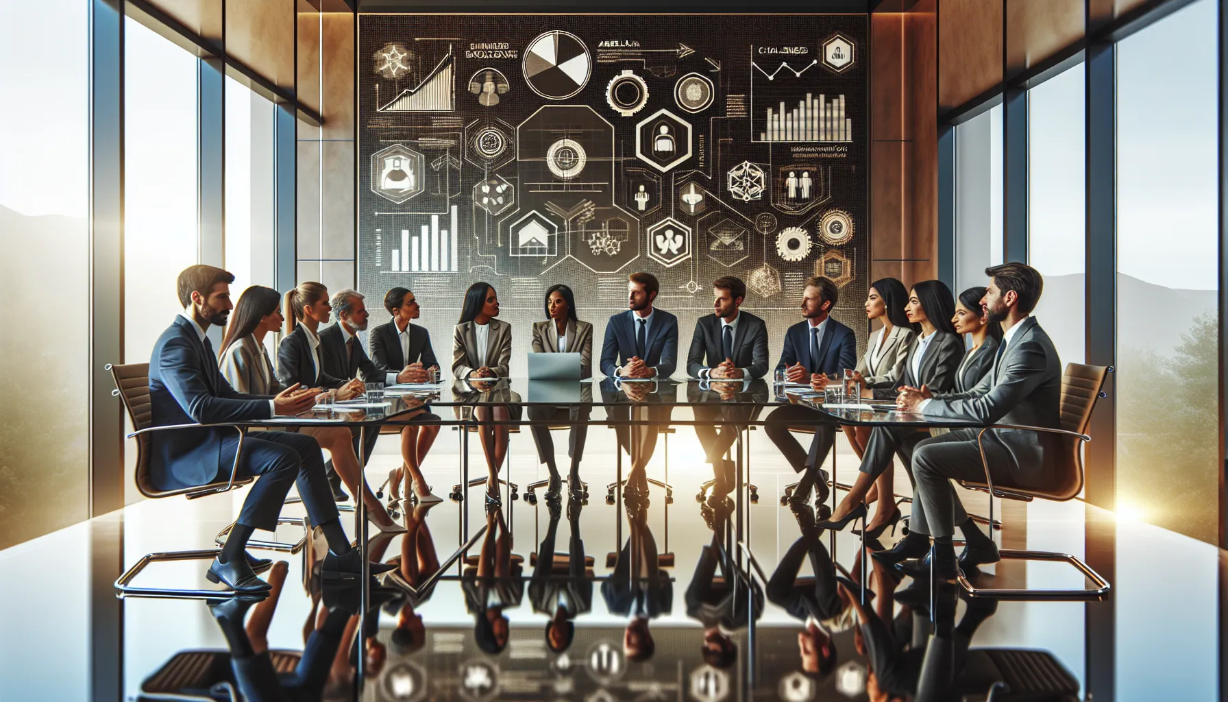 diverse team in a conference room discussing organizational challenges.