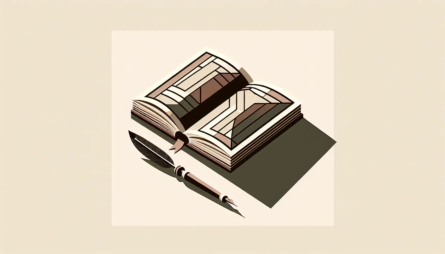 Open book with quill pen representing classic French literature study.
