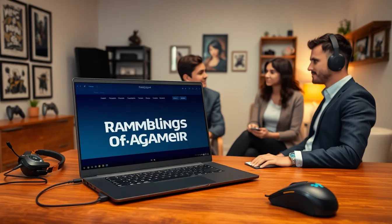 diverse group collaborating on gaming topics at a modern workspace.