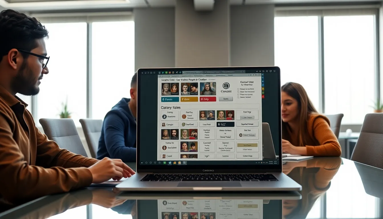 gamers collaborating over CK2Generator.com on a sleek laptop.