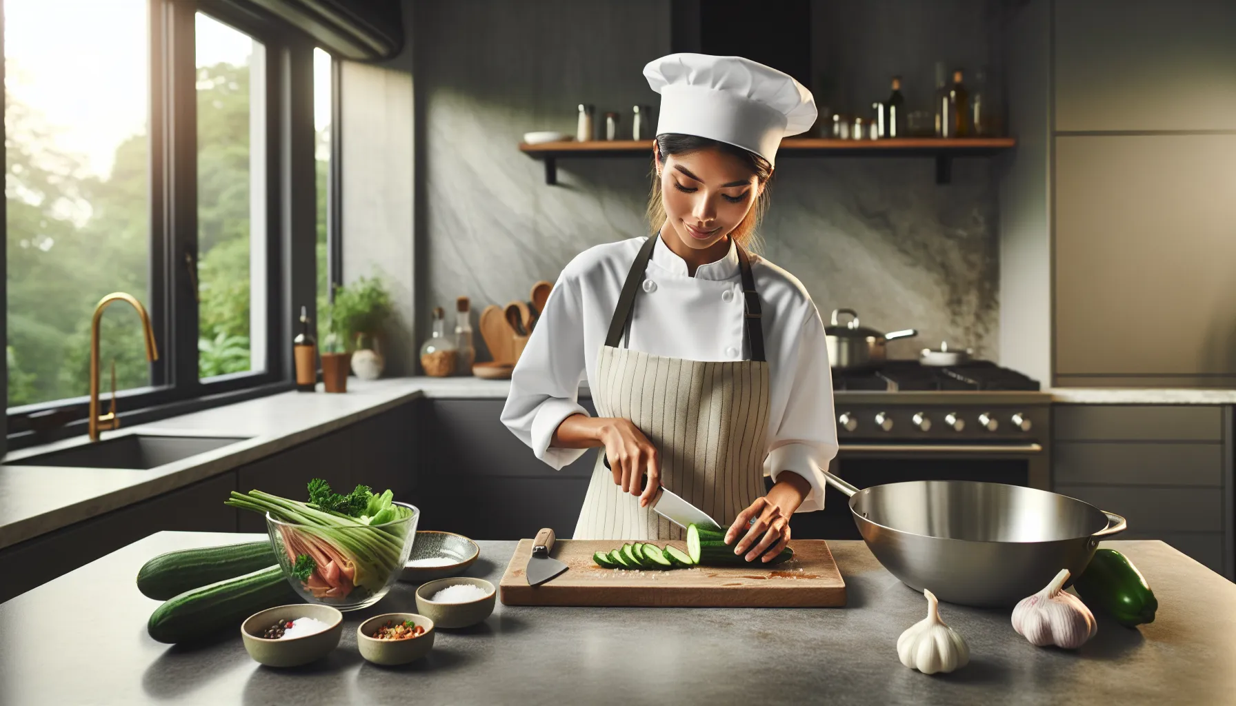 chef preparing fresh bryggstrut in a modern kitchen.