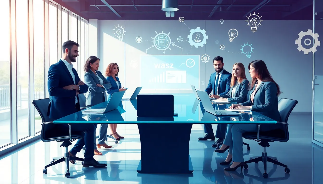 diverse team discussing empowerment in a modern office.