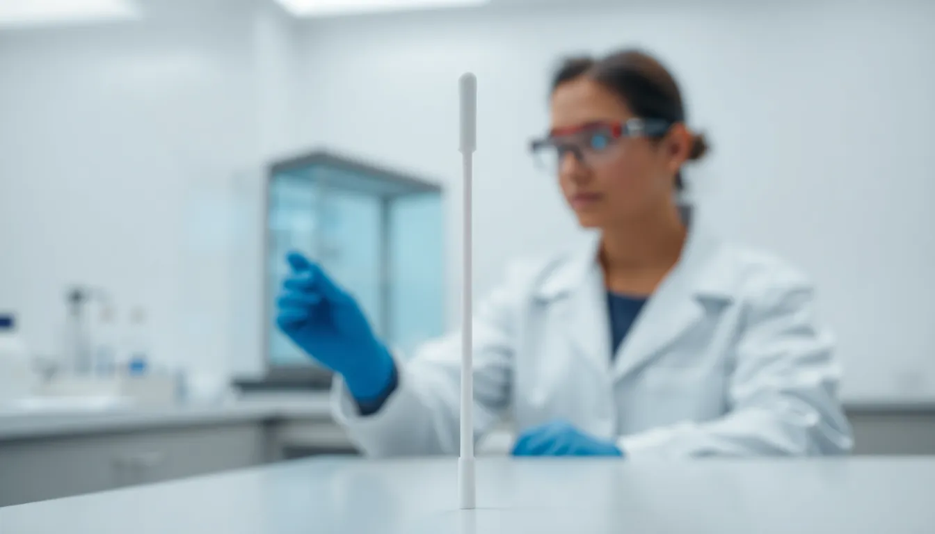 sterile viral culture swab in a modern lab setting.